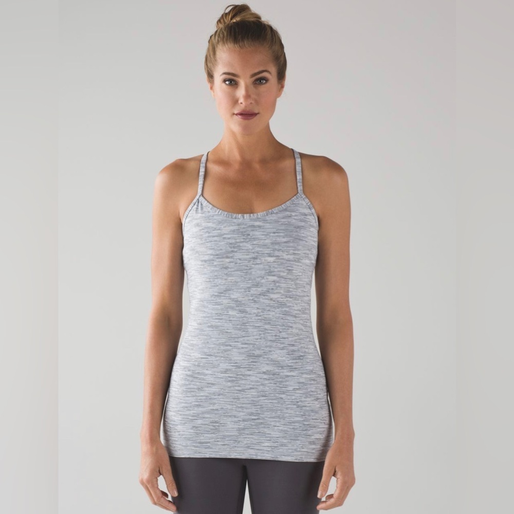 Lululemon Power Y Tank Wee Are From Space Ice Grey Alpine White Women’s Size 2